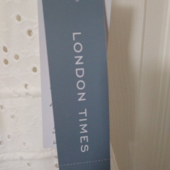 London Times Women's Inset Waist Midi Fit and Flare Dress - Picture 5 of 13